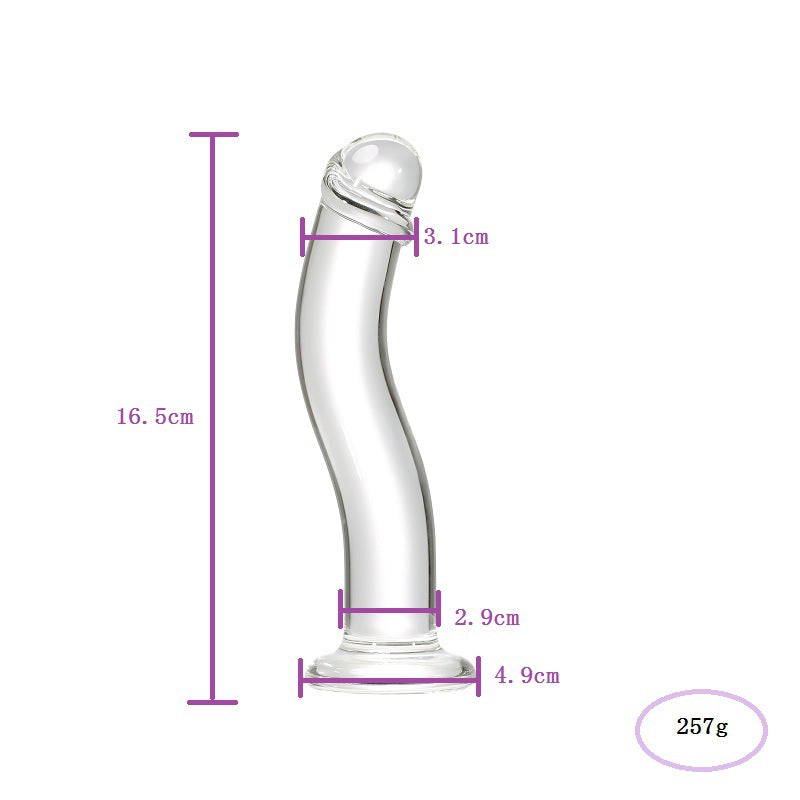 Curved Glass Dildo 6 inch Anal Toy