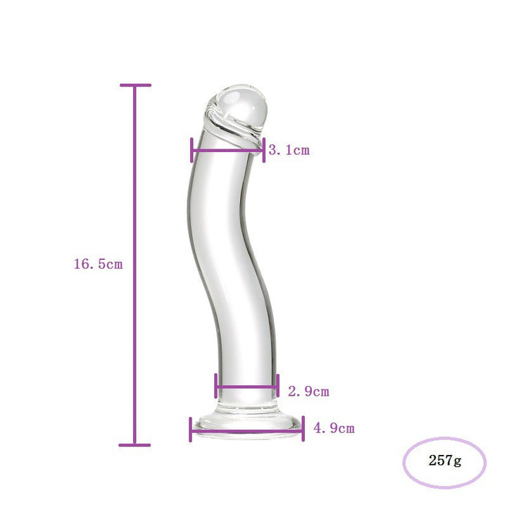 Curved Glass Dildo 6 inch Anal Toy