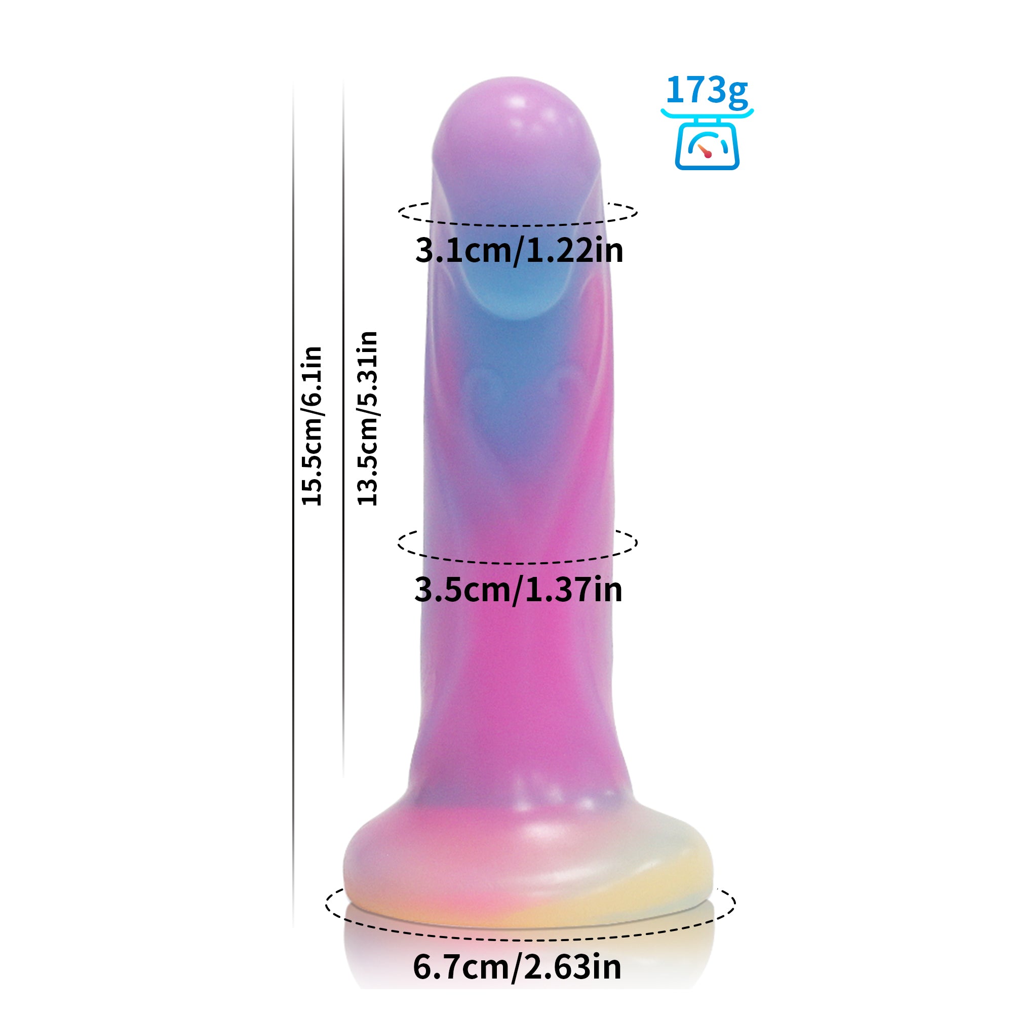 6 Zoll Analdildo, der im Dunkeln leuchtet