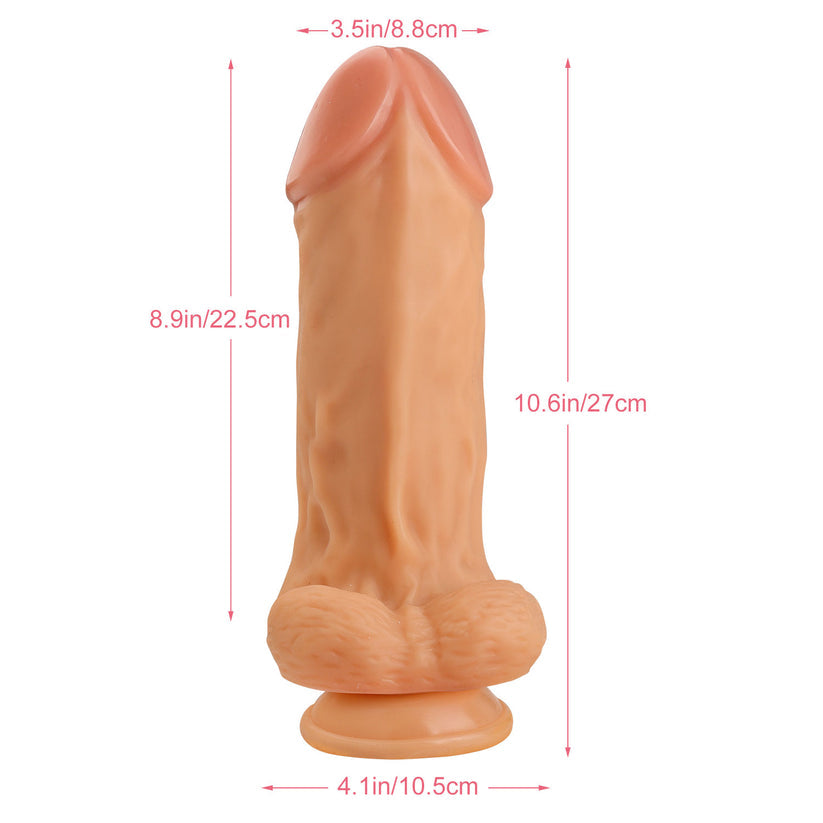 Fleischfarbener, 10,6 Zoll dicker Dildo