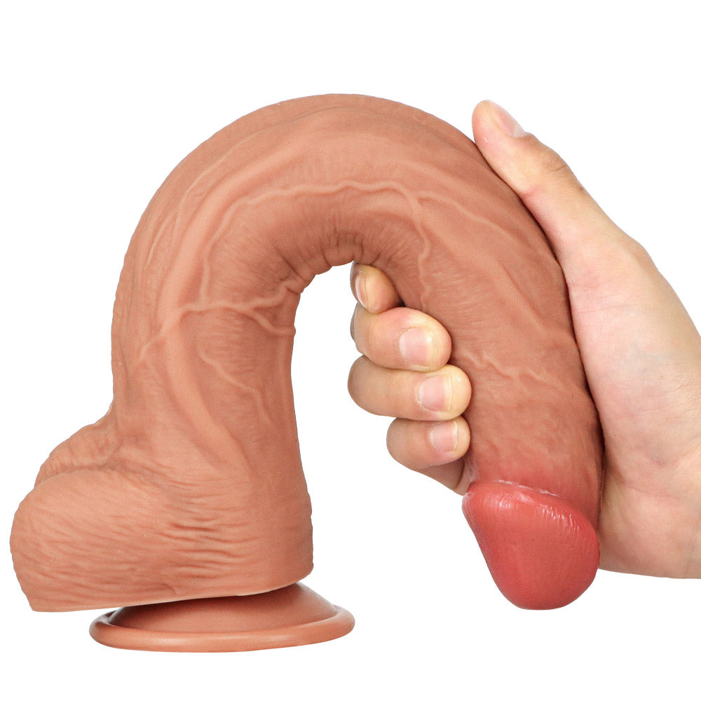 Flexibler, langer, realistischer Dildo in Fleischfarbe