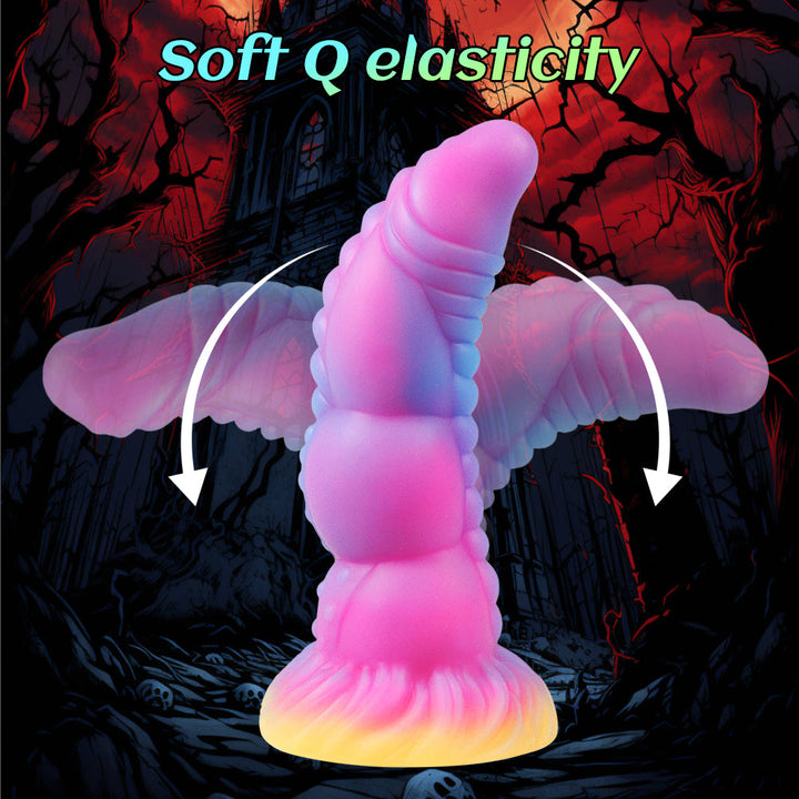 Bunter Drachen-Fantasie-Analdildos mit Licht