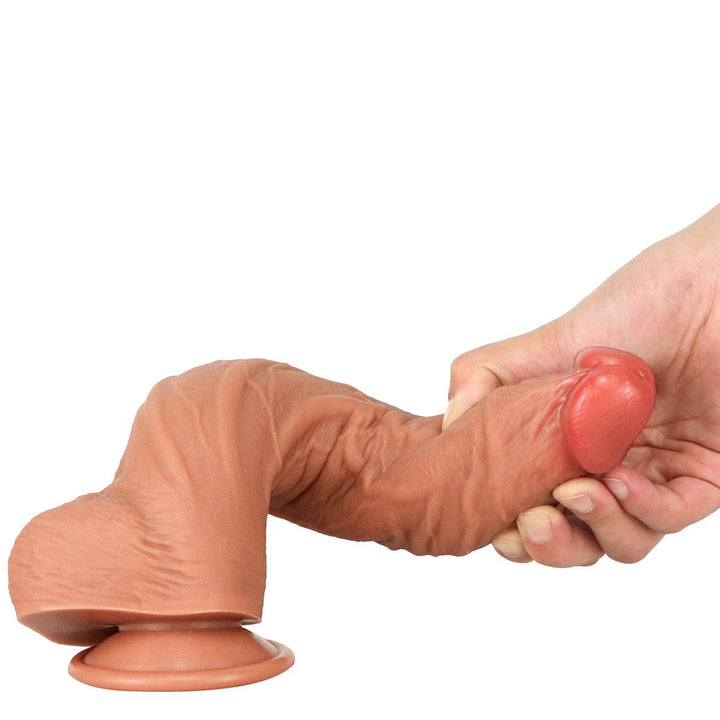 Flexibler, langer, realistischer Dildo in Fleischfarbe