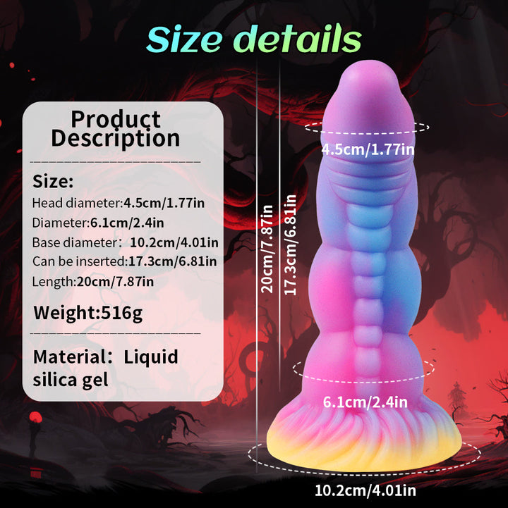 Bunter Drachen-Fantasie-Analdildos mit Licht