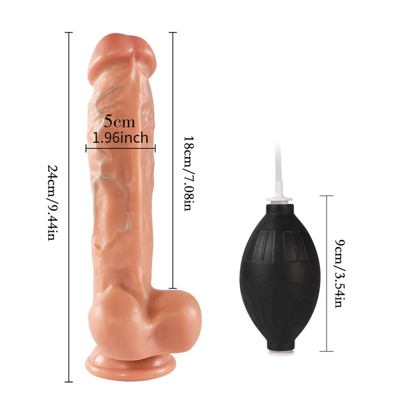 Realistischer Squirting-Dildo 9 Zoll Umschnalldildo