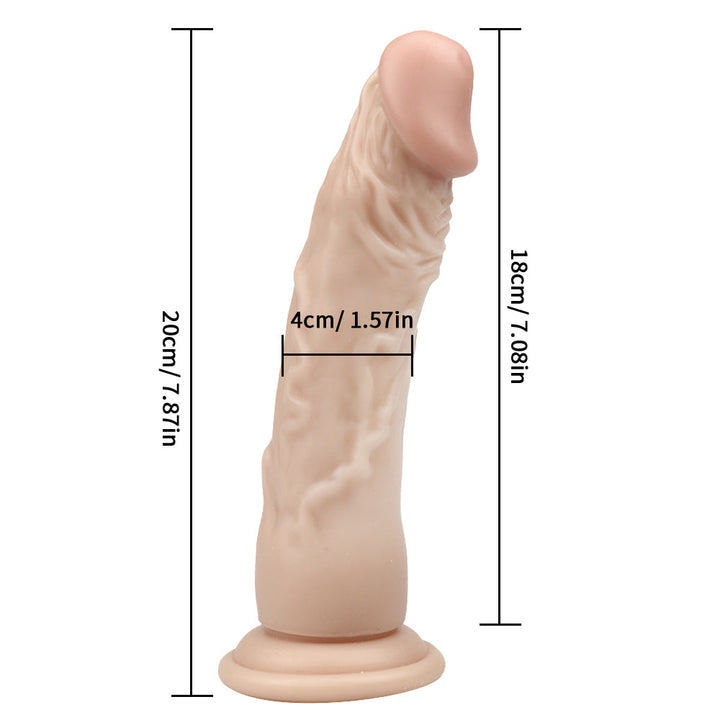 8 Zoll supergerader Dildo in Hautfarbe