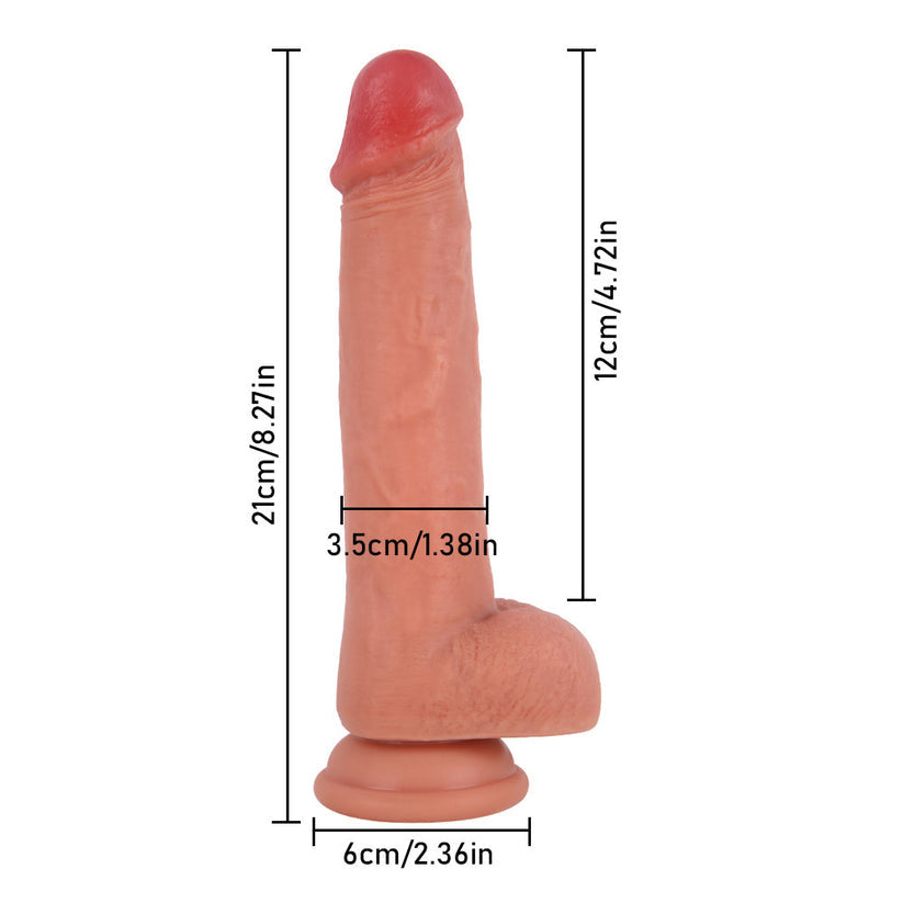 8 Zoll schlanker, weicher, realistischer Dildo