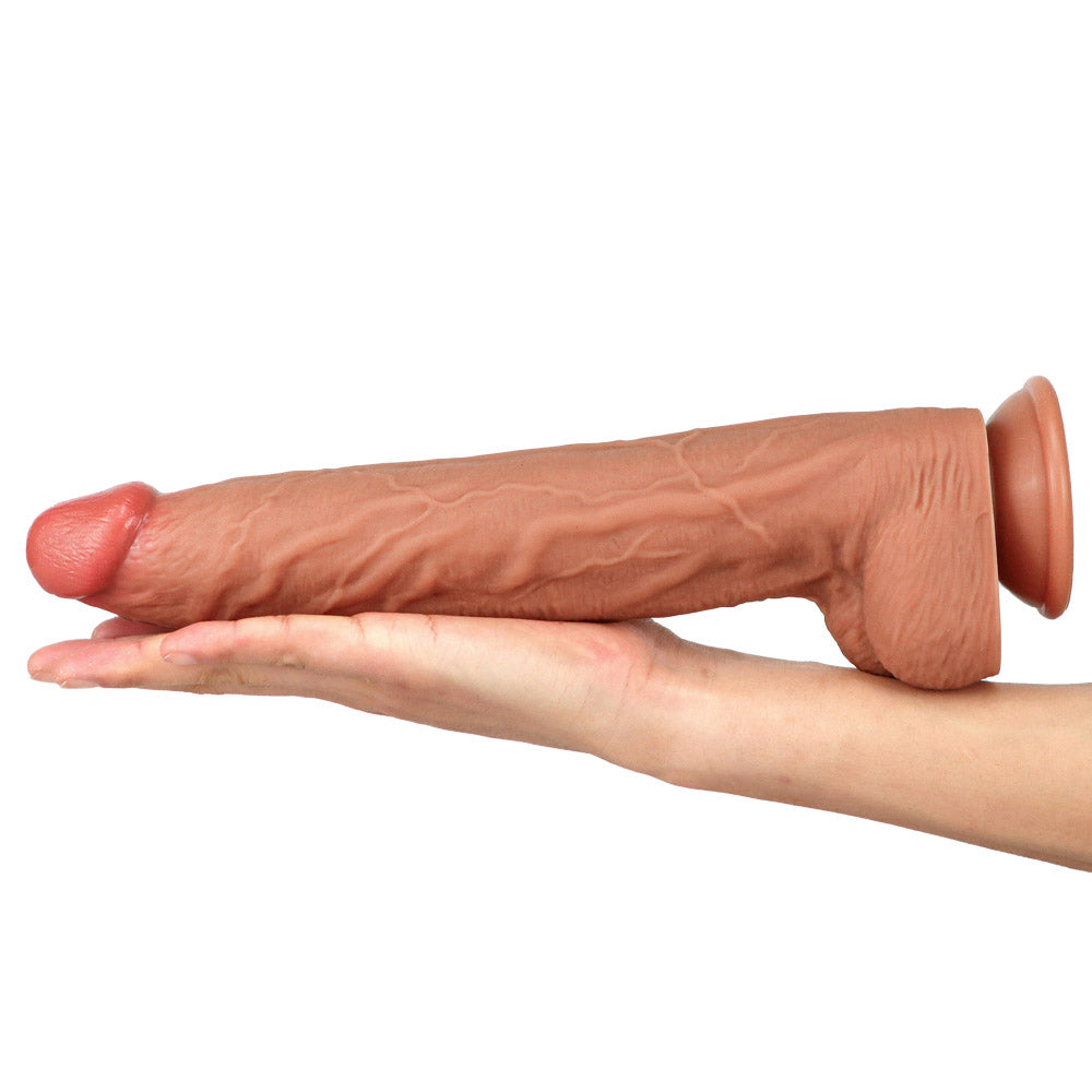 Flexibler, langer, realistischer Dildo in Fleischfarbe