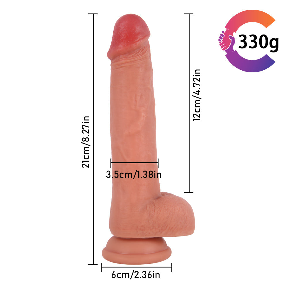 8 Zoll echter Umschnalldildo aus Silikon