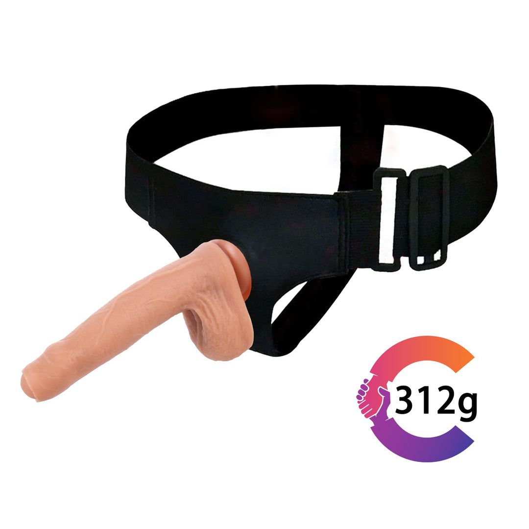 Unbeschnittener Dildo 9 Zoll, realistischer Umschnalldildo