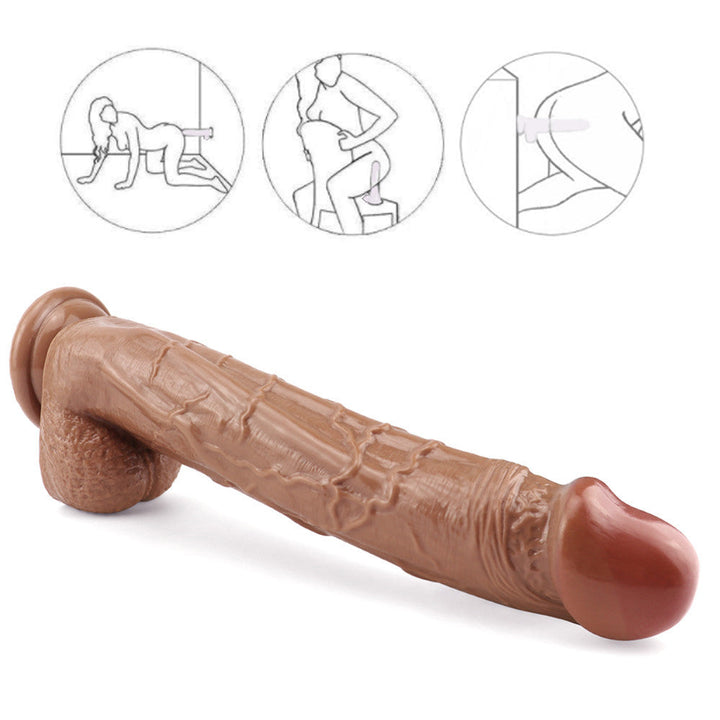 12 Zoll großer brauner Dildo mit großem Kopf