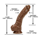 Charger l&#39;image dans la galerie, 10 Zoll brauner realistischer Penis-Saugnapf