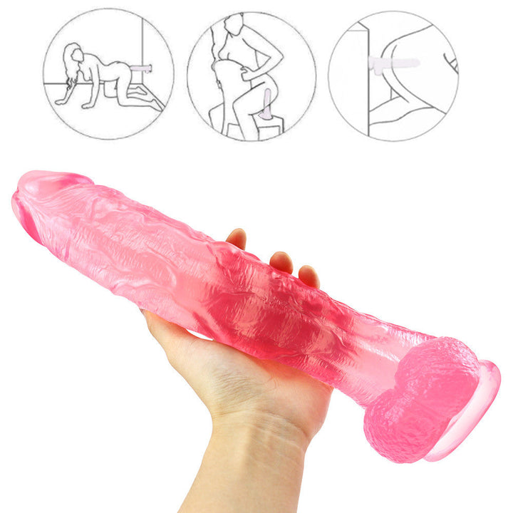 10 Zoll großer rosa Dildo mit krummem Mund