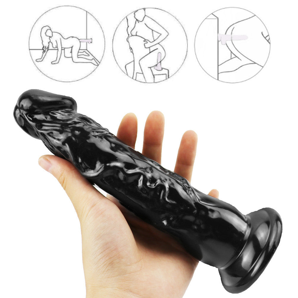 8 Zoll supergerader schwarzer Dildo