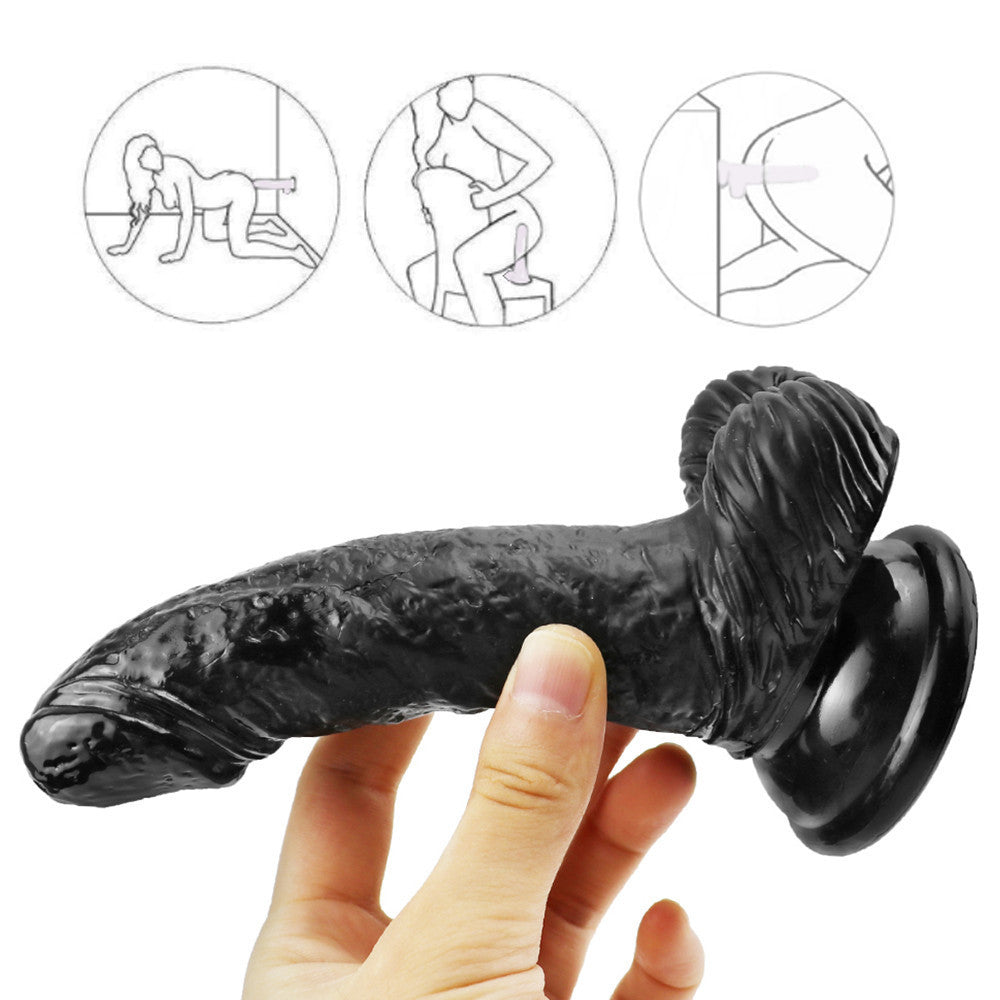 Schwarzer gebogener Dildo