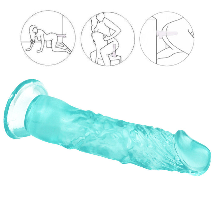 8 Zoll extra gerader grüner Dildo