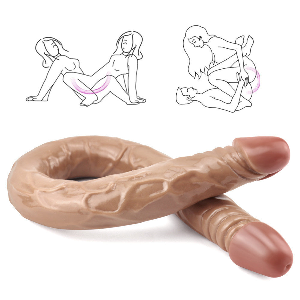 Brauner 22-Zoll-Dildo mit Doppelkopf