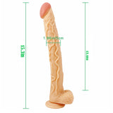 Laden Sie das Bild in den Galerie-Viewer, 15 Zoll Dildo, fleischfarben, lang, Anal