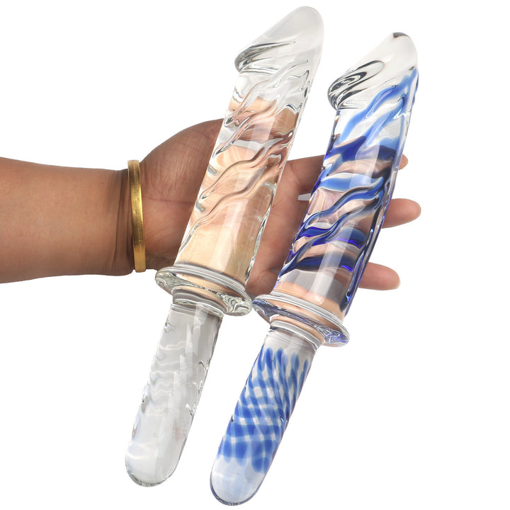 11 inch Glass Double Ended Dildo with Handle