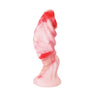 18 cm Rot -weißer Marmor Curved Silikon Fantasy Dildo