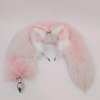 70 cm Rosa Echtfell Fuchsschwanz Analplug