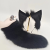 Schwarzer Fox Tail Anal Plug mit Haarreif