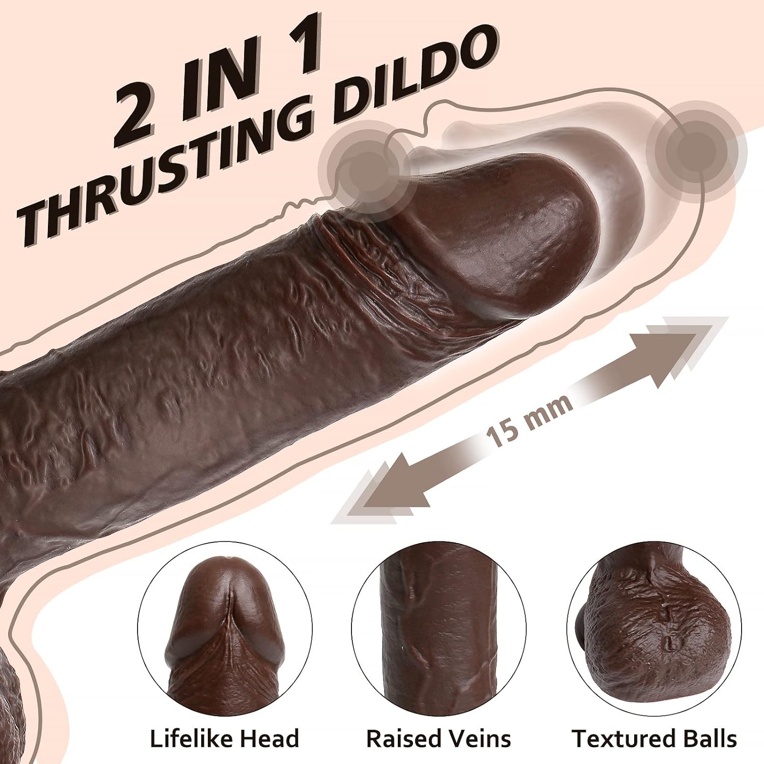 Schwarzer vibrierender Dildo APP