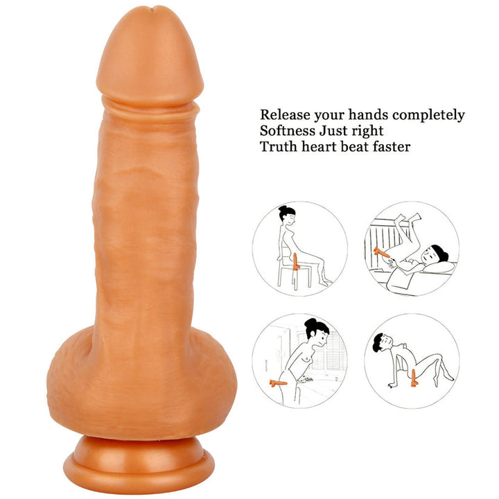 Realistischer Dildo mit Saugnapf aus weichem Silikon