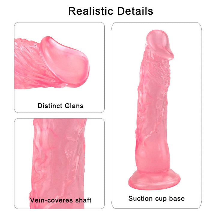 8 Zoll extra gerader rosa Dildo