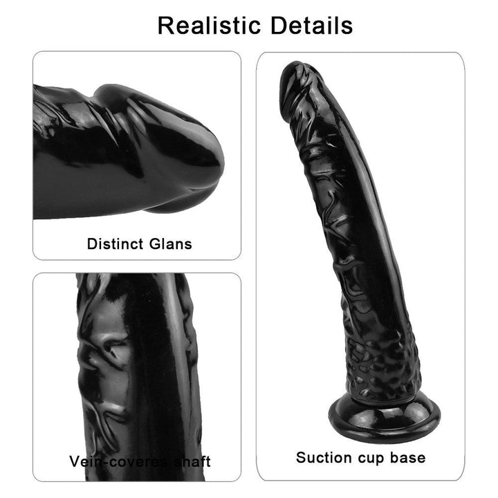 8 Zoll kleiner gerader schwarzer Dildo