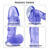 Charger l&#39;image dans la galerie, Blauer Jelly-Dildo mit realistischem Saugnapf