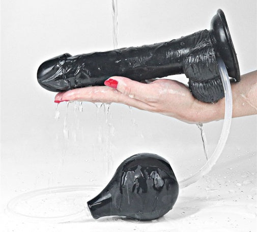 Schwarzer Squirting-Dildo 9 Zoll