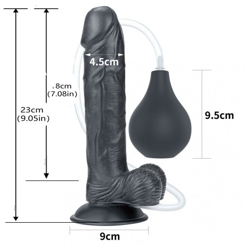 Schwarzer Squirting-Dildo 9 Zoll