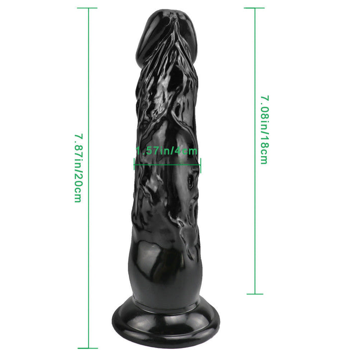 8 Zoll supergerader schwarzer Dildo