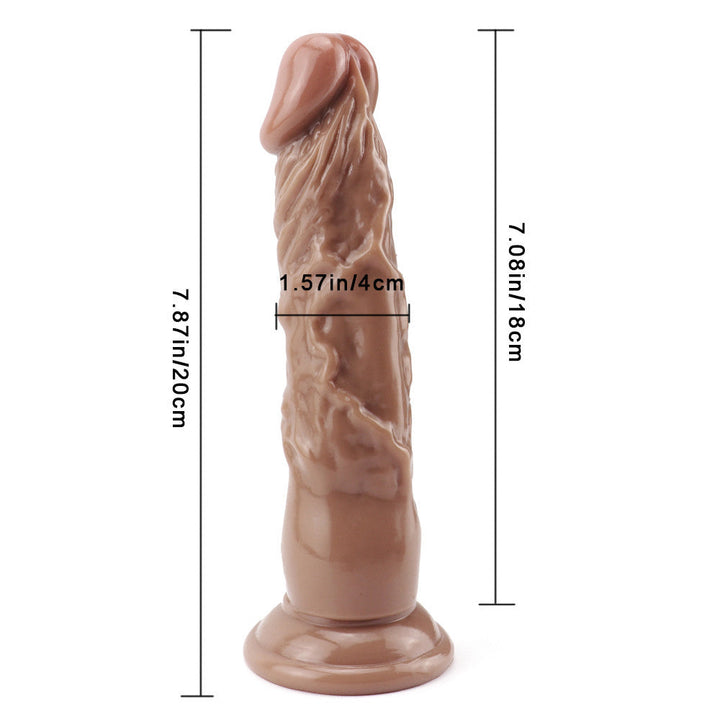 8 Zoll supergerader brauner Dildo