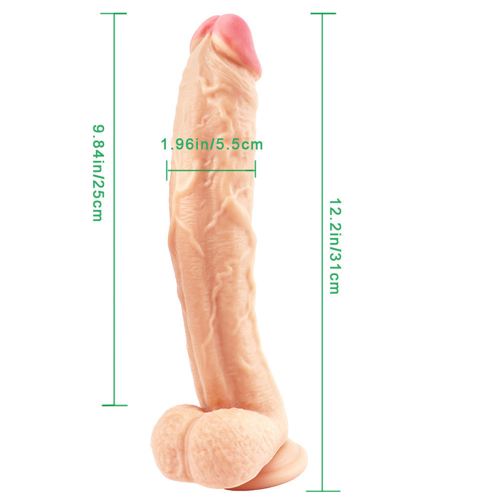 10 Zoll Dildo in Fleischfarbe mit krummem Mund