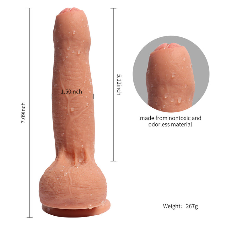 Realistic Uncut Dildo Silicone 7 inch