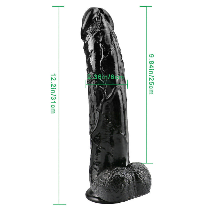 riesiger schwarzer Dildo 12 Zoll Riese