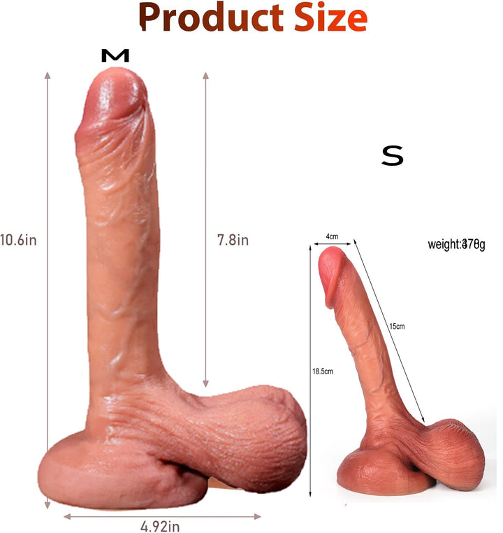 Superweicher Dildo, realistisch, 10 Zoll, mit Hoden