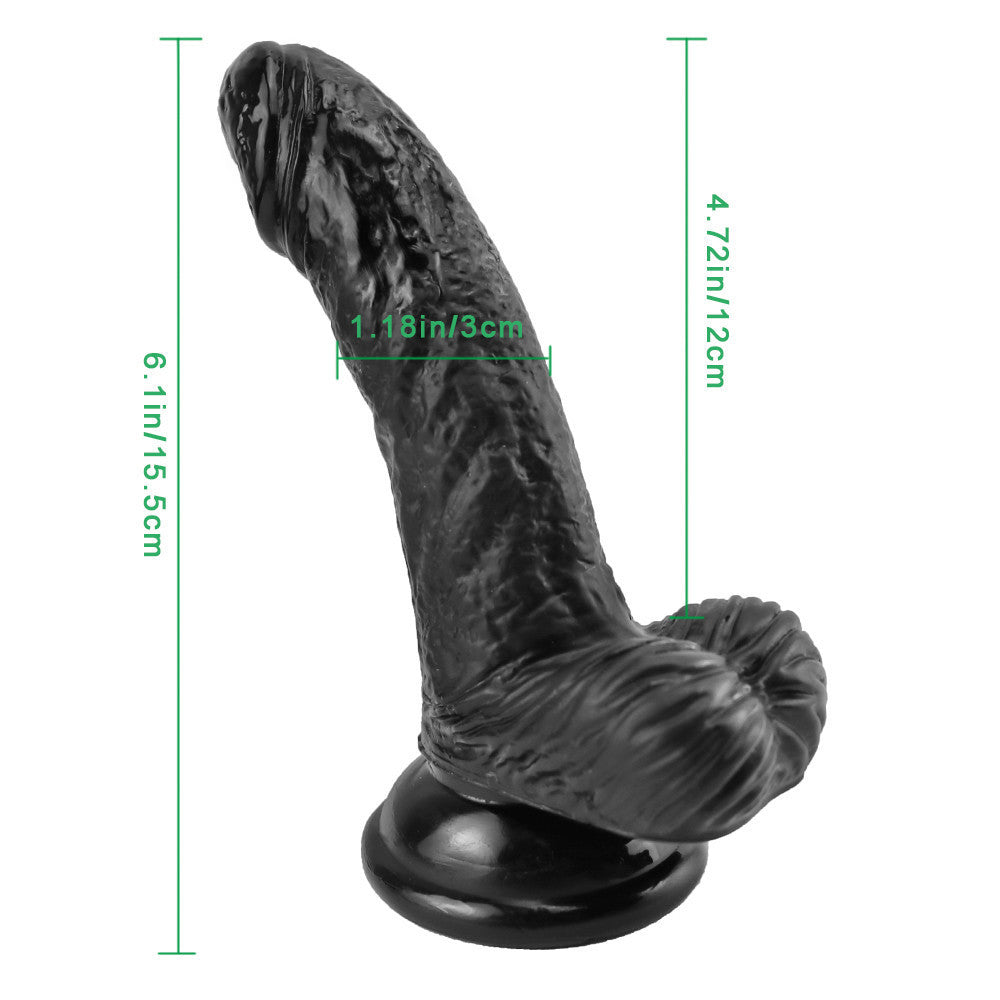 Schwarzer gebogener Dildo