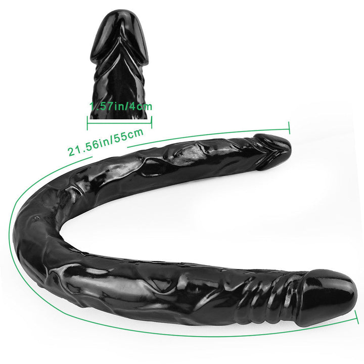 Doppelkopf-Dildo in Schwarz, 22 Zoll