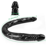 Charger l&#39;image dans la galerie, Doppelkopf-Dildo in Schwarz, 22 Zoll