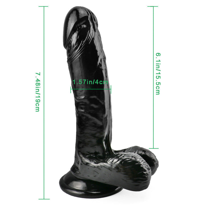 8 Zoll schwarzer Dildo