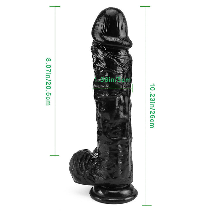 Realistischer schwarzer Dildo 10 Zoll PVC