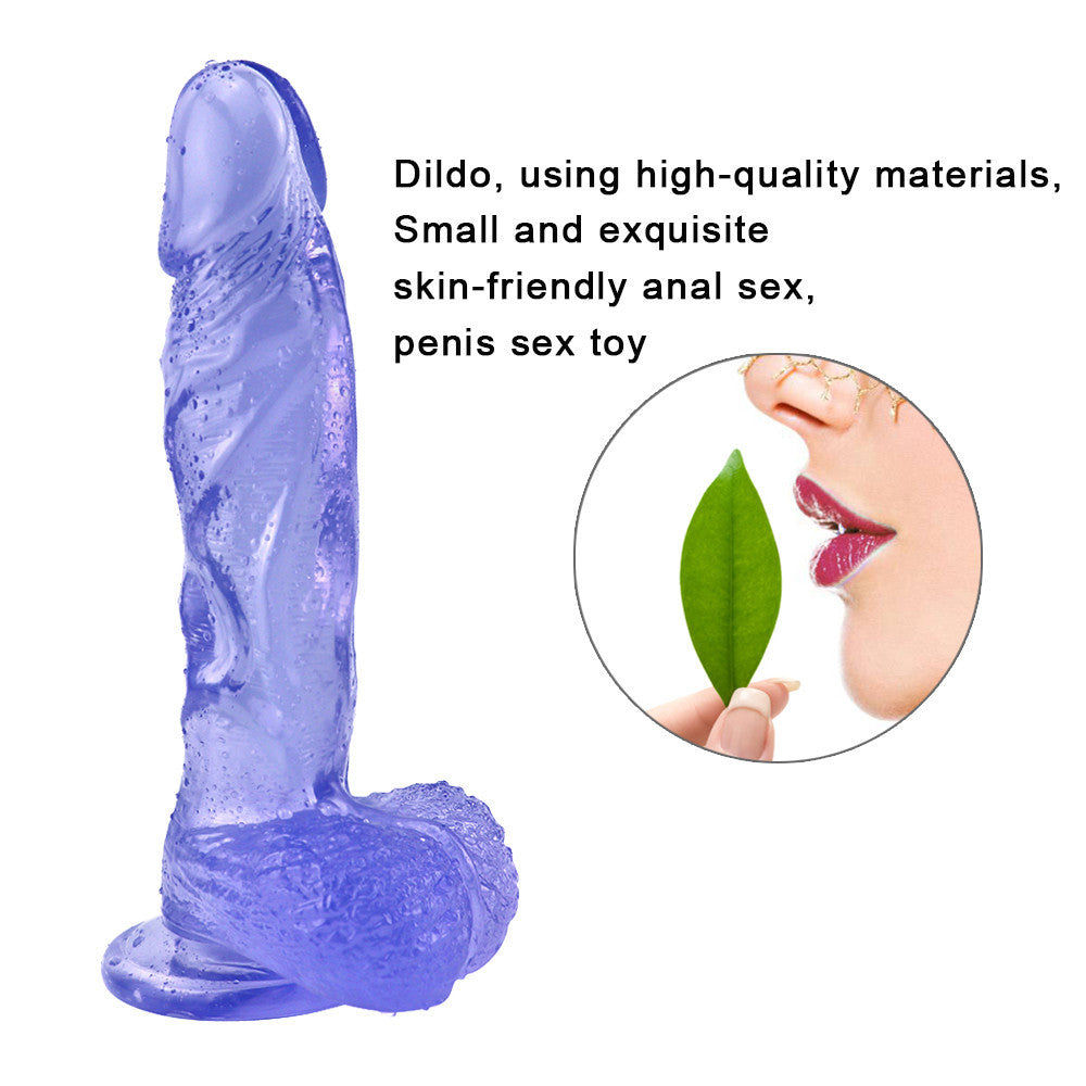 Blauer Jelly-Dildo mit realistischem Saugnapf