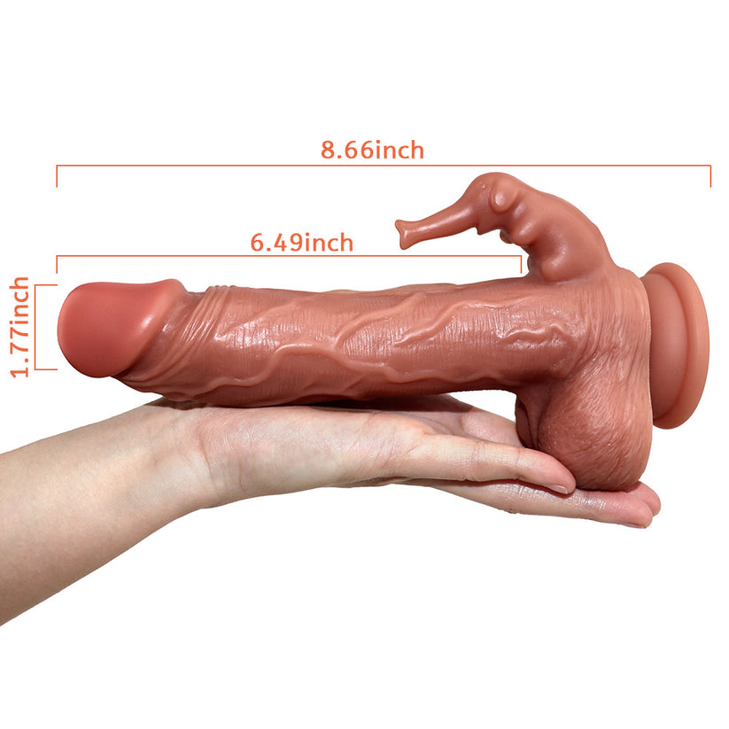 Fleischfarbener realistischer Dildo mit Stimulationsfunktion