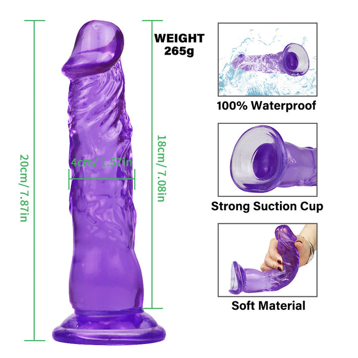 8 Zoll extra gerader lila Dildo