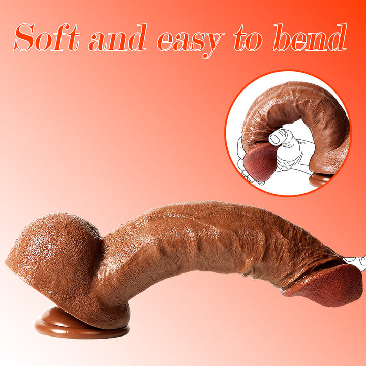 Brauner weicher realistischer 12-Zoll-Dildo