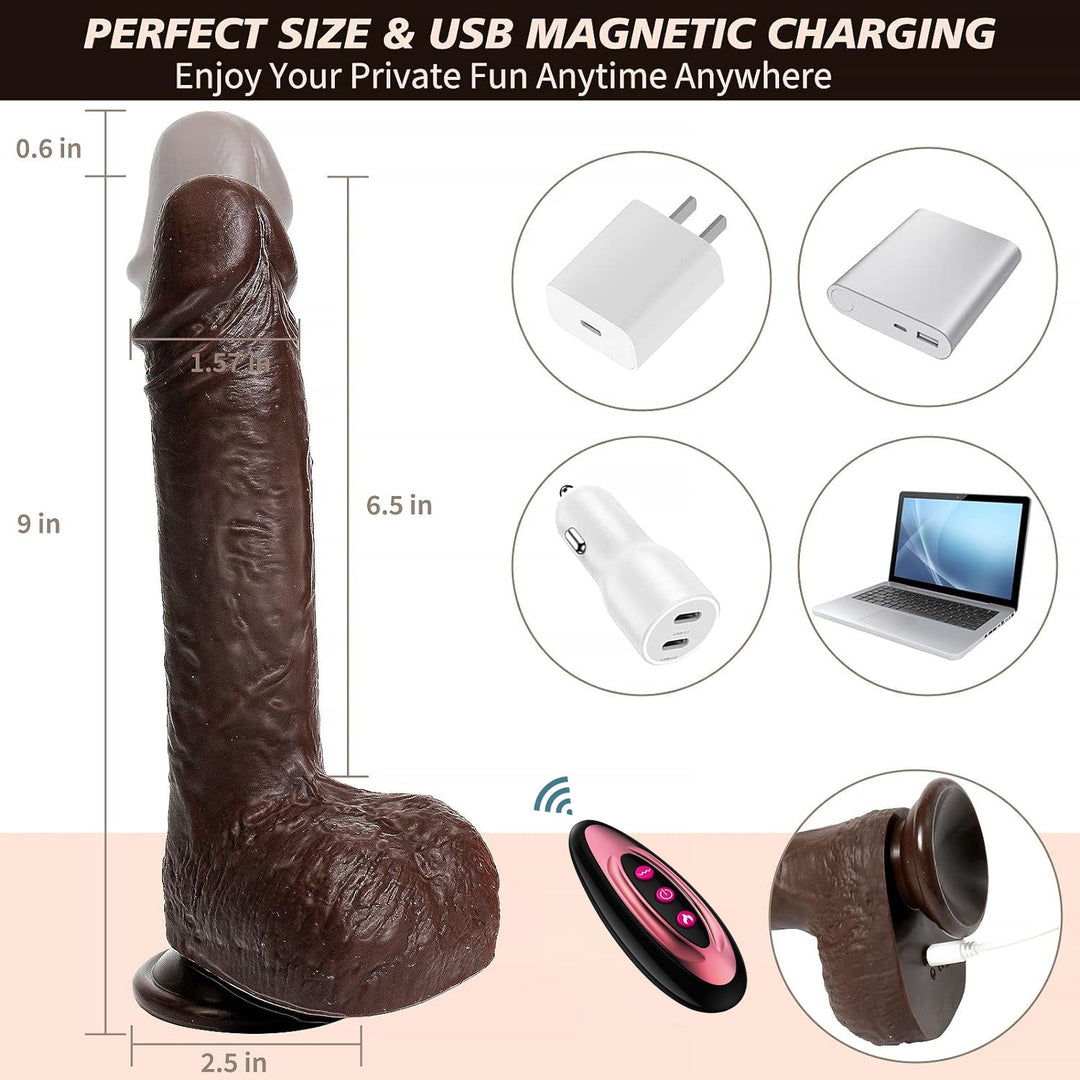 Schwarzer vibrierender Dildo APP