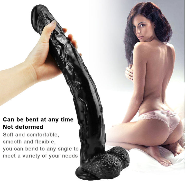 16 Zoll Dildo Lang Schlank Schwarz